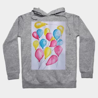 Balloons in primary colours. Hoodie
